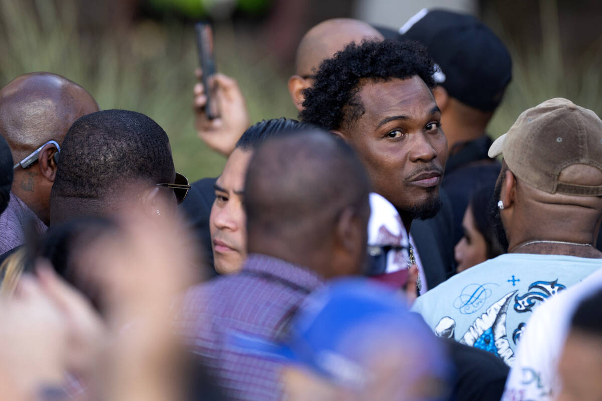 Boxer Jermall Charlo, twin brother of Jermell Charlo, leaves a weigh in for Canelo Alvarez and ...