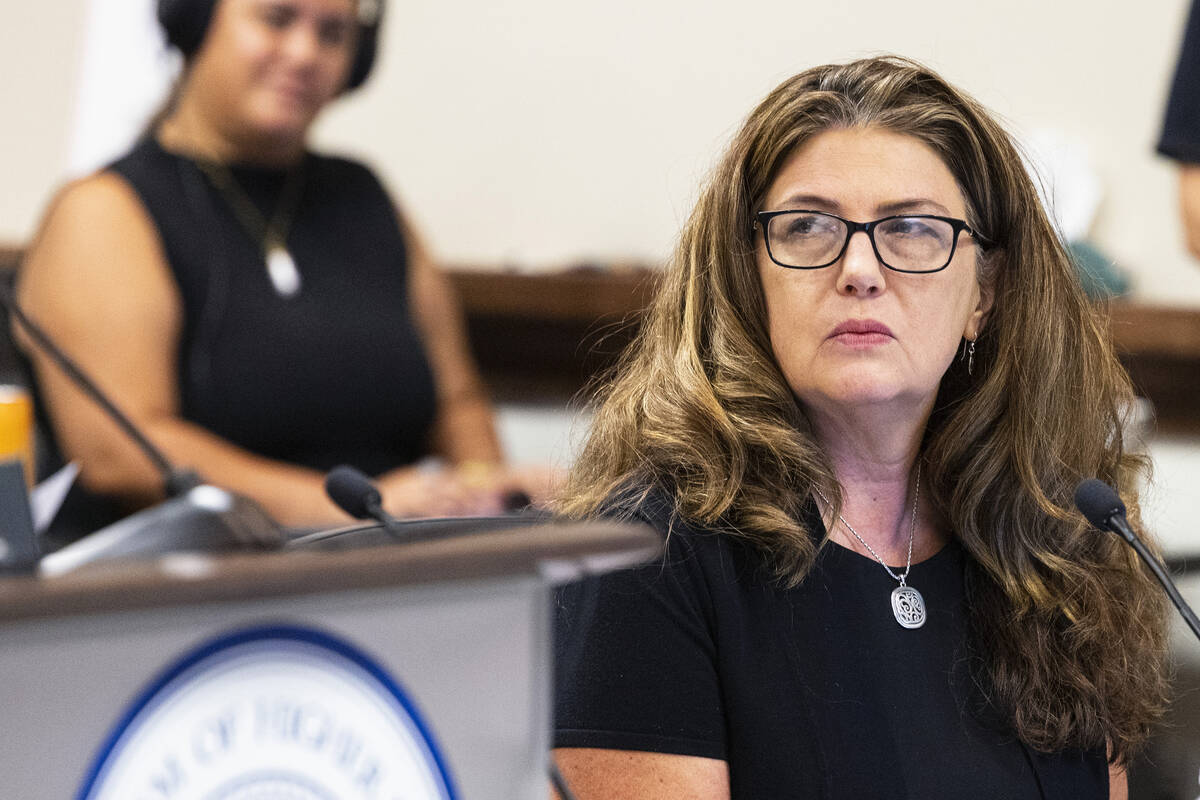 Patricia “Patty” Charlton attends the Nevada Board of Regents meeting on Aug 29, 2023, in L ...