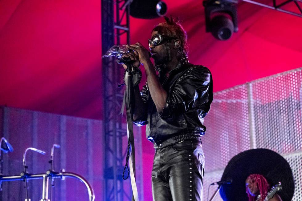 Yves Tumor performs at the Coachella Music & Arts Festival at the Empire Polo Club on Frida ...