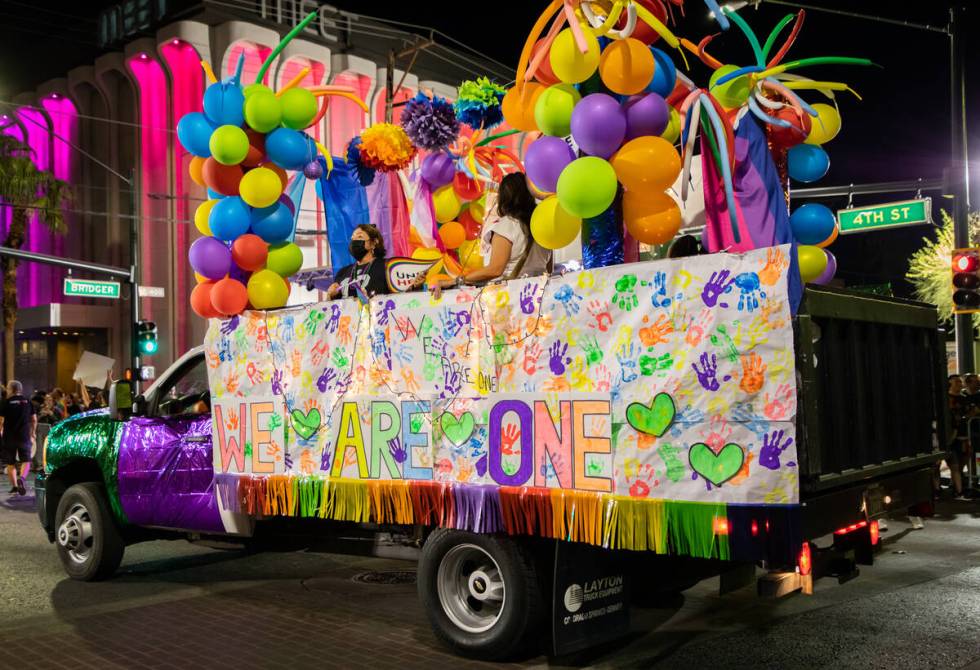 The annual downtown Pride parade on Friday, Oct. 7, 2022, in Las Vegas. (Amaya Edwards/Las Vega ...
