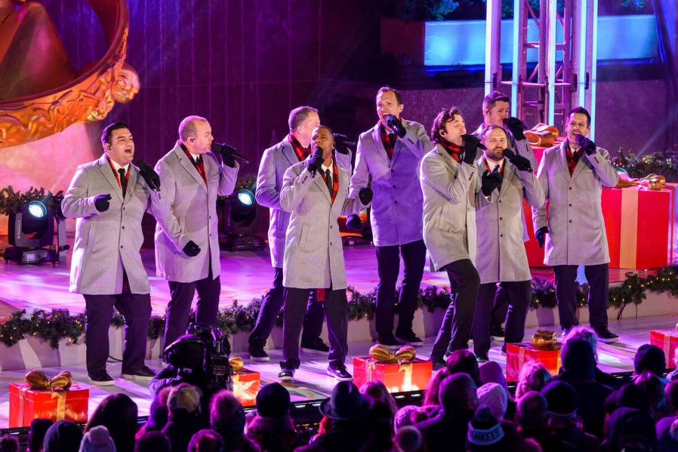 Straight, No Chaser performs during the 87th annual Rockefeller Center Christmas tree lighting ...