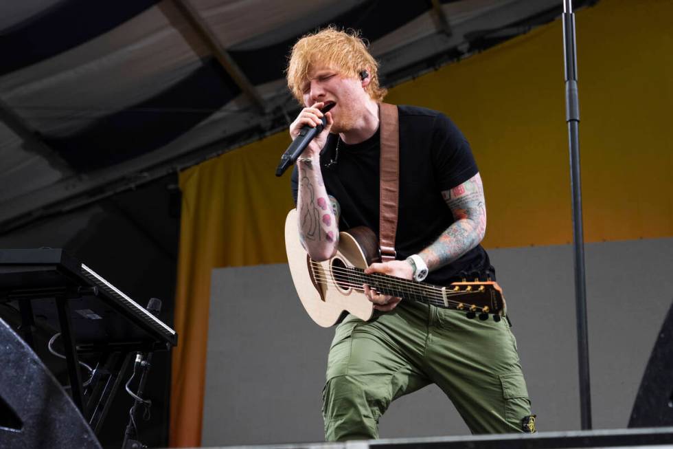 Ed Sheeran performs at the 2023 New Orleans Jazz & Heritage Festival on Saturday, April 29, ...