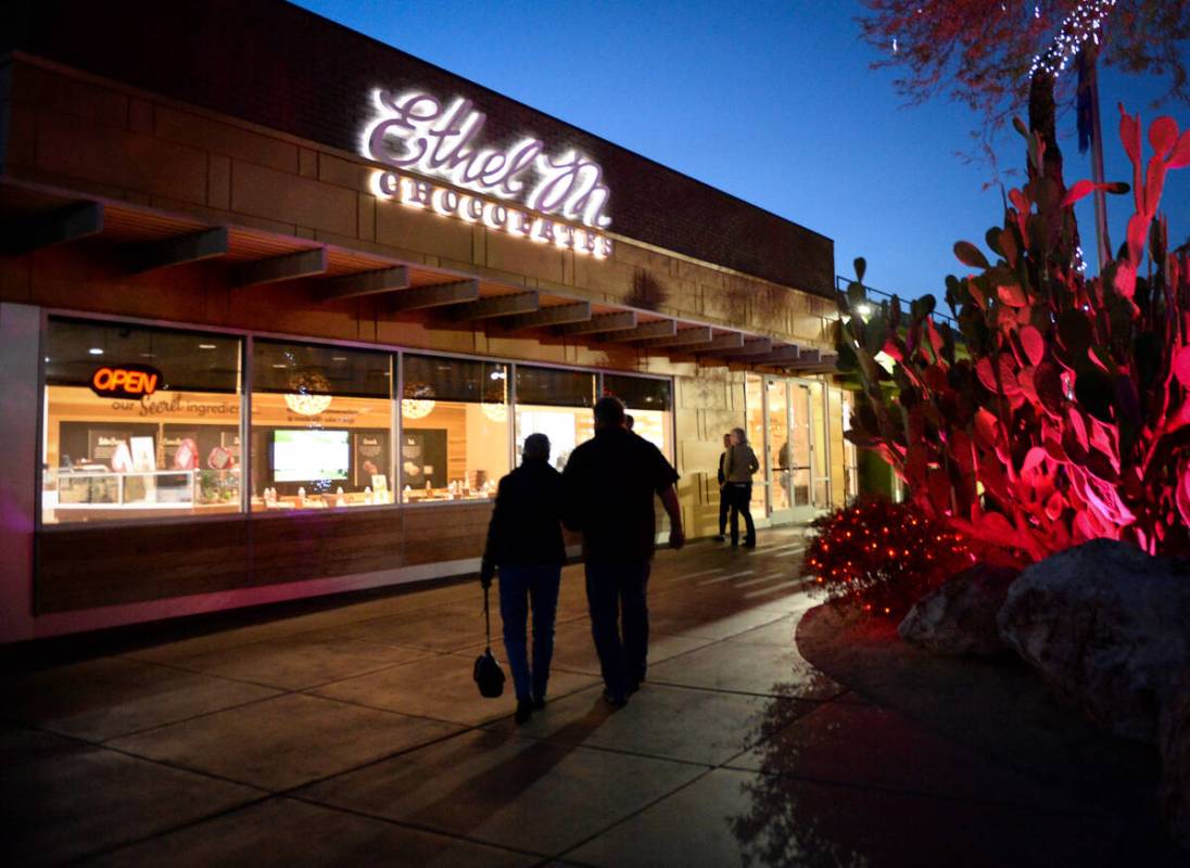 Couples walk together at Ethel M's in Henderson, Tuesday, Feb. 12, 2019. (Caroline Brehman/Las ...