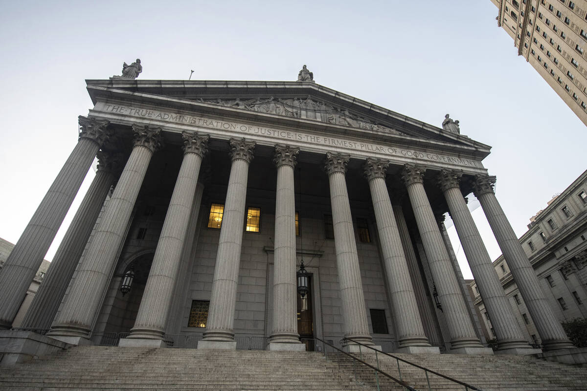 Stairs leading up to the entrance of New York Supreme Court sit empty ahead of former President ...