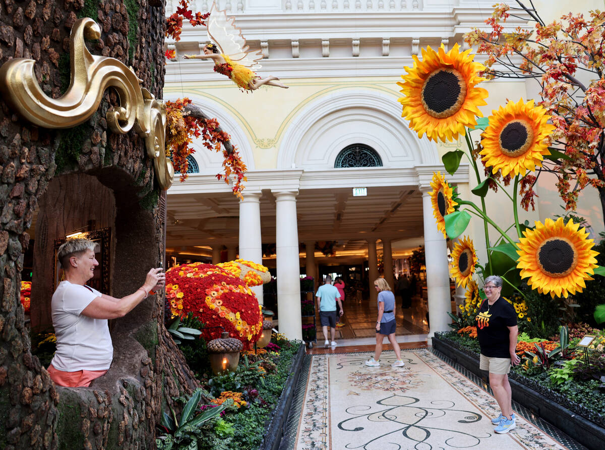 Renee’ Bostick, left, and Suzanne Scrutton, both of Columbus, Ohio, take in the fall dis ...