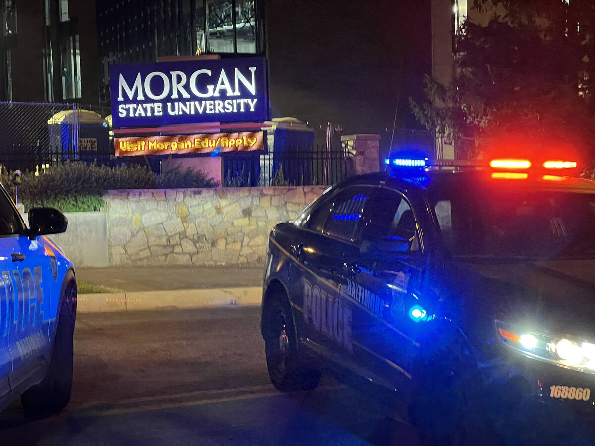 Police say multiple people have been shot at Morgan State University on Tuesday, Oct. 3, 2023, ...