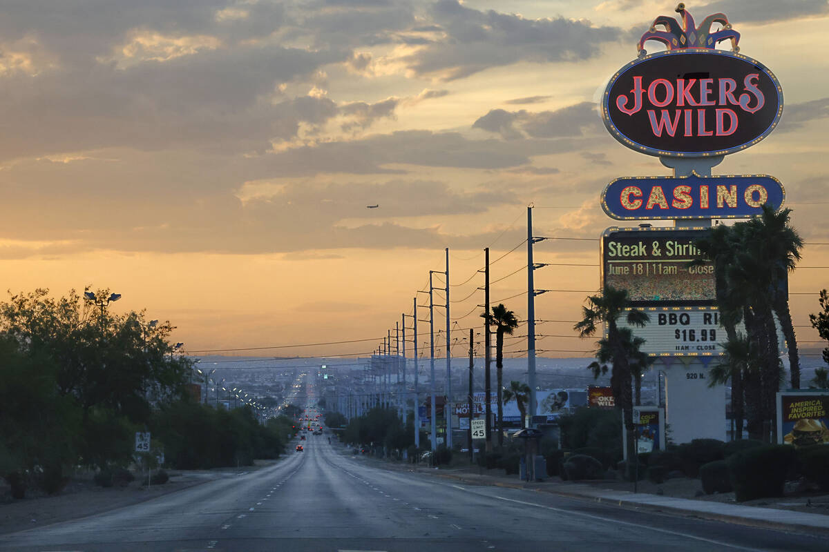 Joker’s Wild Casino is seen on Boulder Highway on Friday, June 9, 2023, in Henderson. (Chitos ...