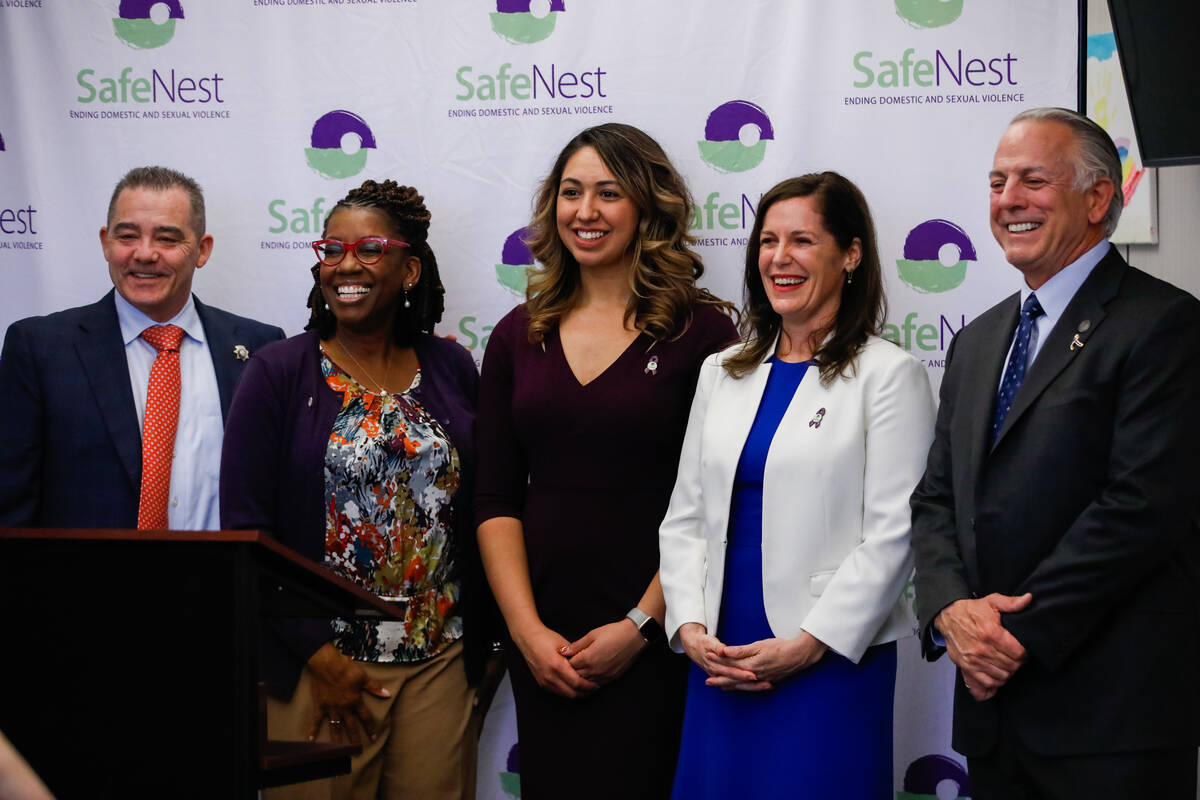 Clark County Undersheriff Andrew Walsh, from left, Assemblywoman Shondra Summers-Armstrong, Ass ...