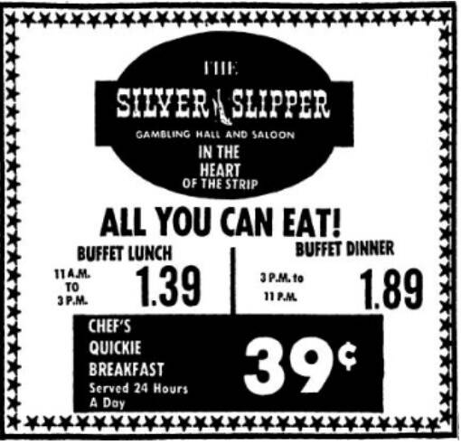 Buffet ad from the Silver Slipper from Nov. 21, 1973. (Las Vegas Review-Journal)
