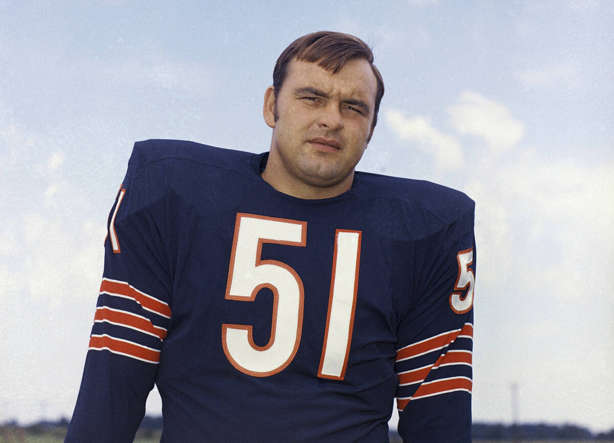 Chicago Bears linebacker Dick Butkus poses for a photo in 1970. Butkus, a fearsome middle lineb ...