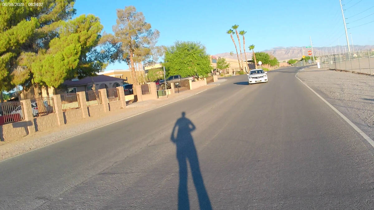 A screenshot from video Craig Davis took while rollerblading in northwest Las Vegas on Aug. 8 w ...
