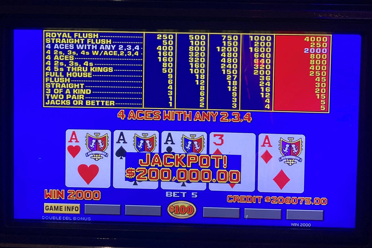 A video poker player won $200,000 on Thursday, Oct. 5, 2023, at Caesars Palace in Las Vegas. (C ...