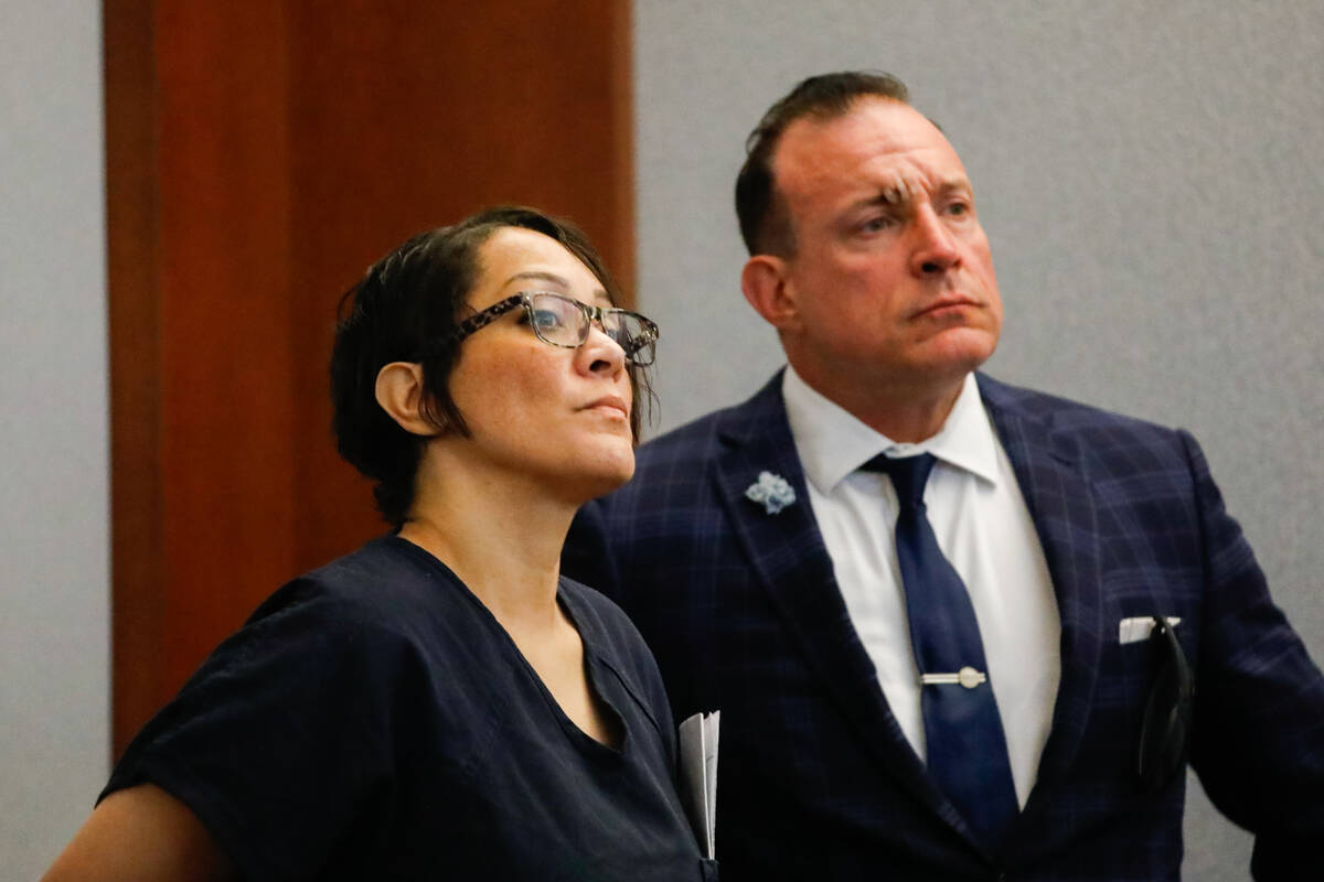 Kortny Payne appears alongside defense attorney Jess Marchese during a court hearing at the Reg ...