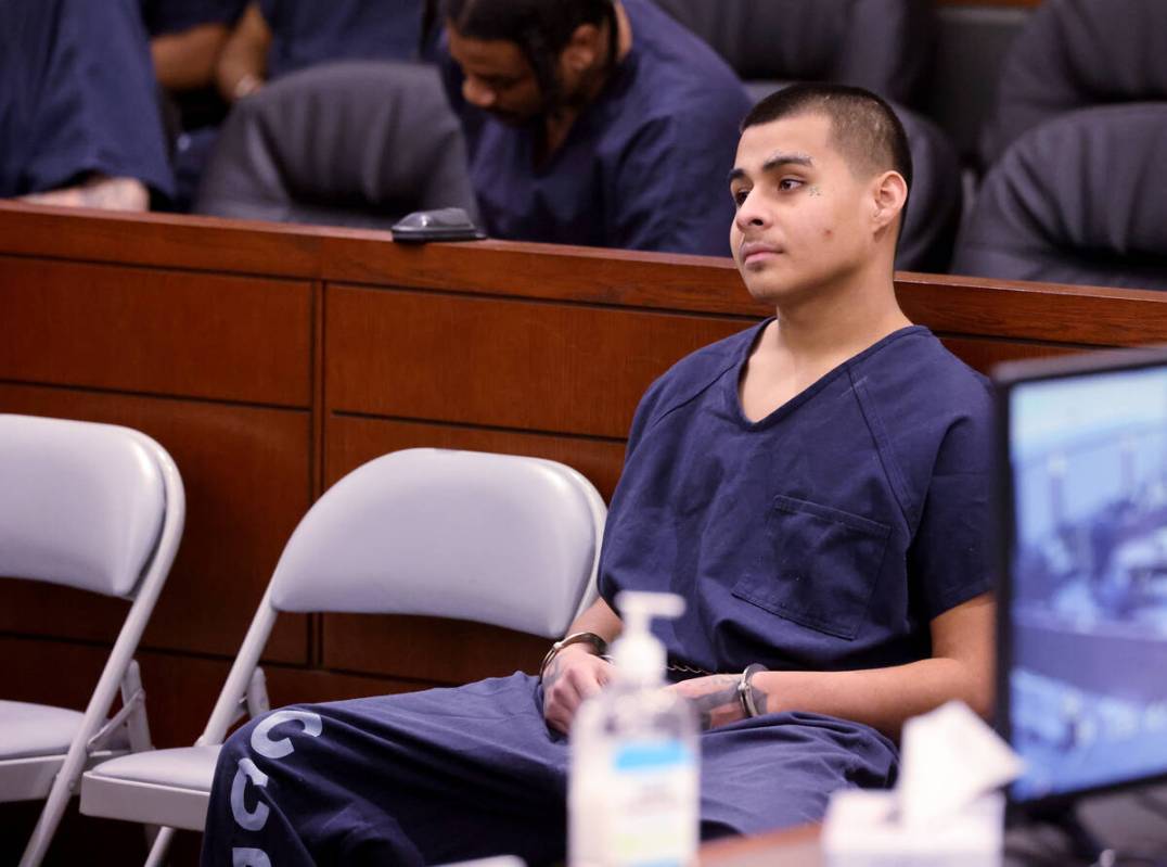 Jesus Ayala, 18, waits to appear in court at the Regional Justice Center in Las Vegas, Wednesda ...