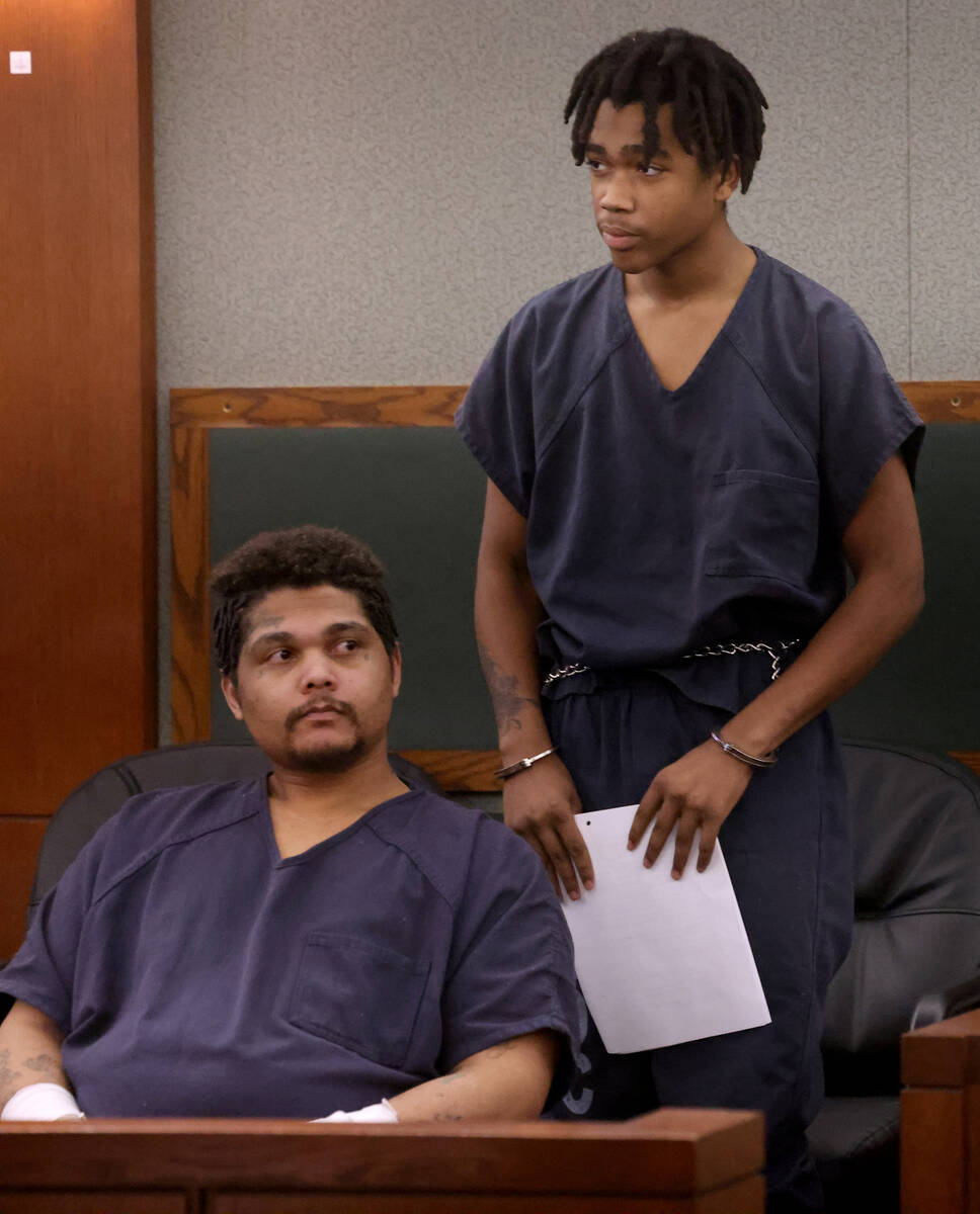 Jzamir Keys, 16, appears in court at the Regional Justice Center in Las Vegas, Wednesday, Oct. ...