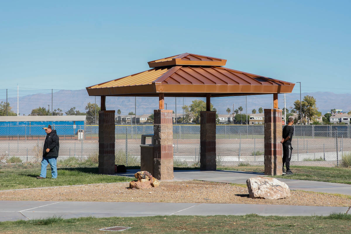 People hang out at the Russell Road Recreation Complex on Thursday, Oct. 12, 2023 in Henderson. ...