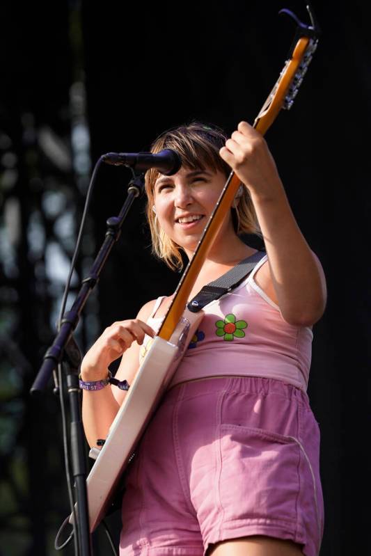 Lili Trifilio of Beach Bunny performs on Day 4of the Lollapalooza Music Festival on Sunday, Jul ...