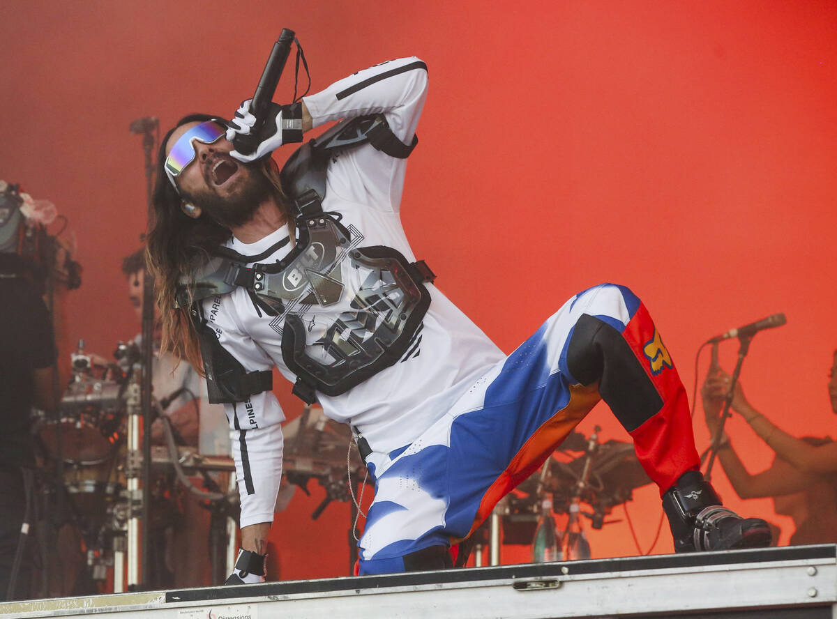 Jared Leto of Thirty Seconds to Mars performs during the second weekend of the Austin City Limi ...