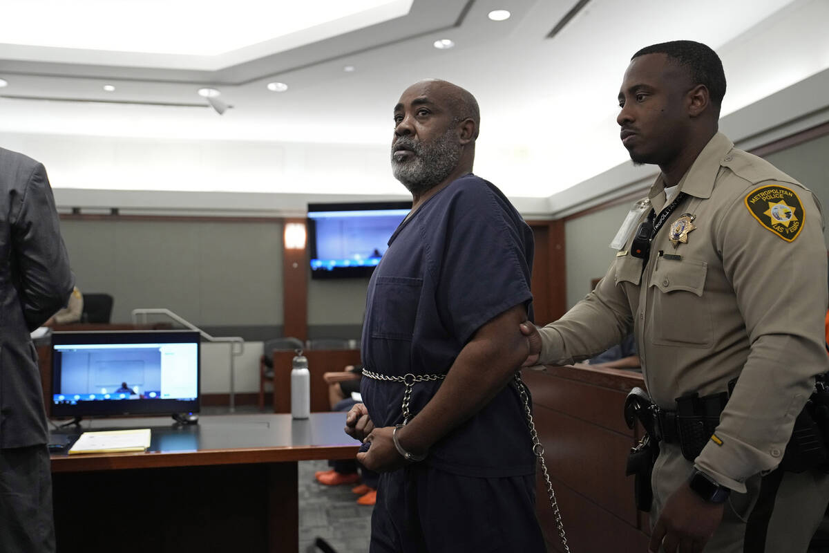 Duane “Keffe D” Davis walks out after a court apperance Thursday, Oct. 19, 2023, ...