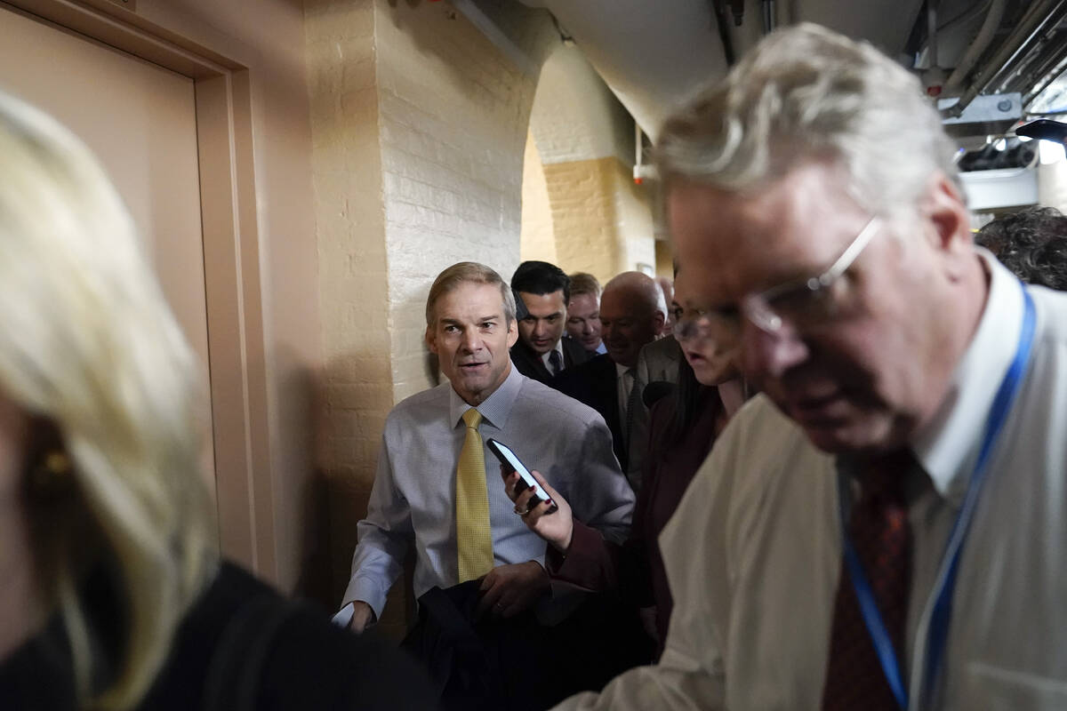 Rep. Jim Jordan, R-Ohio, chairman of the House Judiciary Committee, arrives for the Republican ...