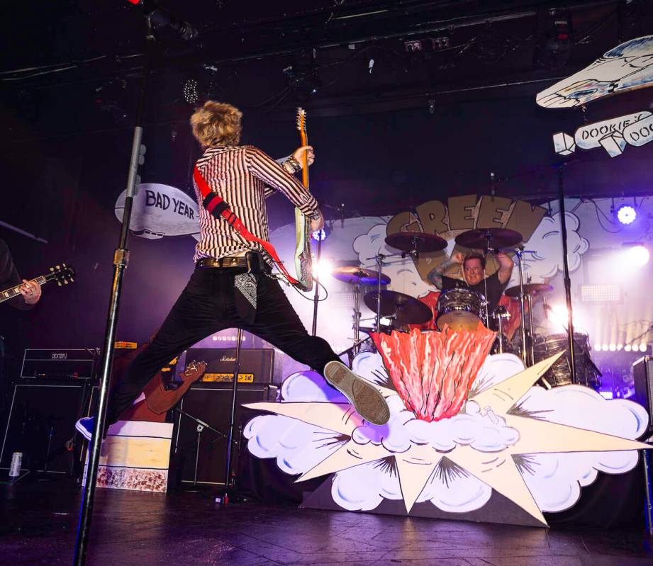 Green Day performs at Fremont County Club in downtown Las Vegas on Thursday, Oct. 19, 2023. (Gr ...