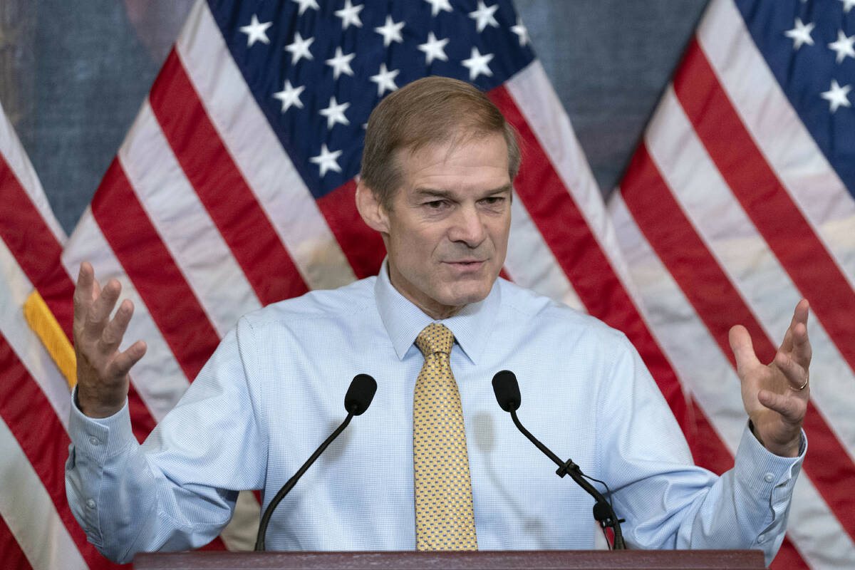 Rep. Jim Jordan, R-Ohio, House Judiciary chairman and staunch ally of Donald Trump, meets with ...