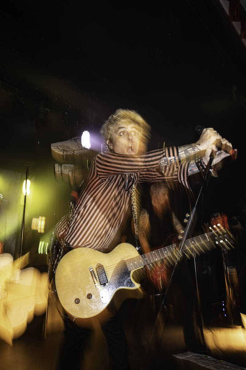 Green Day performs at Fremont County Club in downtown Las Vegas on Thursday, Oct. 19, 2023. (Gr ...