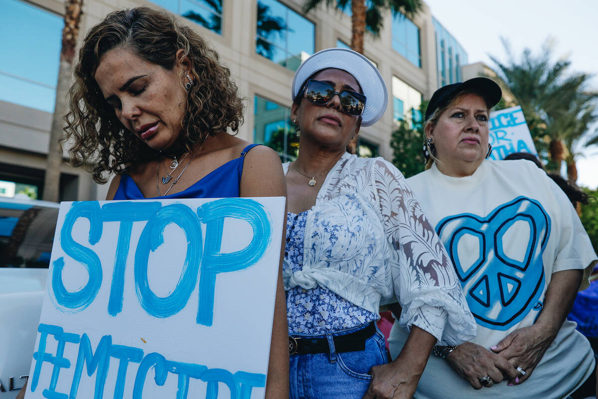 Demonstrators get emotional during a protest in memory of Tabatha Tozzi at Metropolitan Police ...