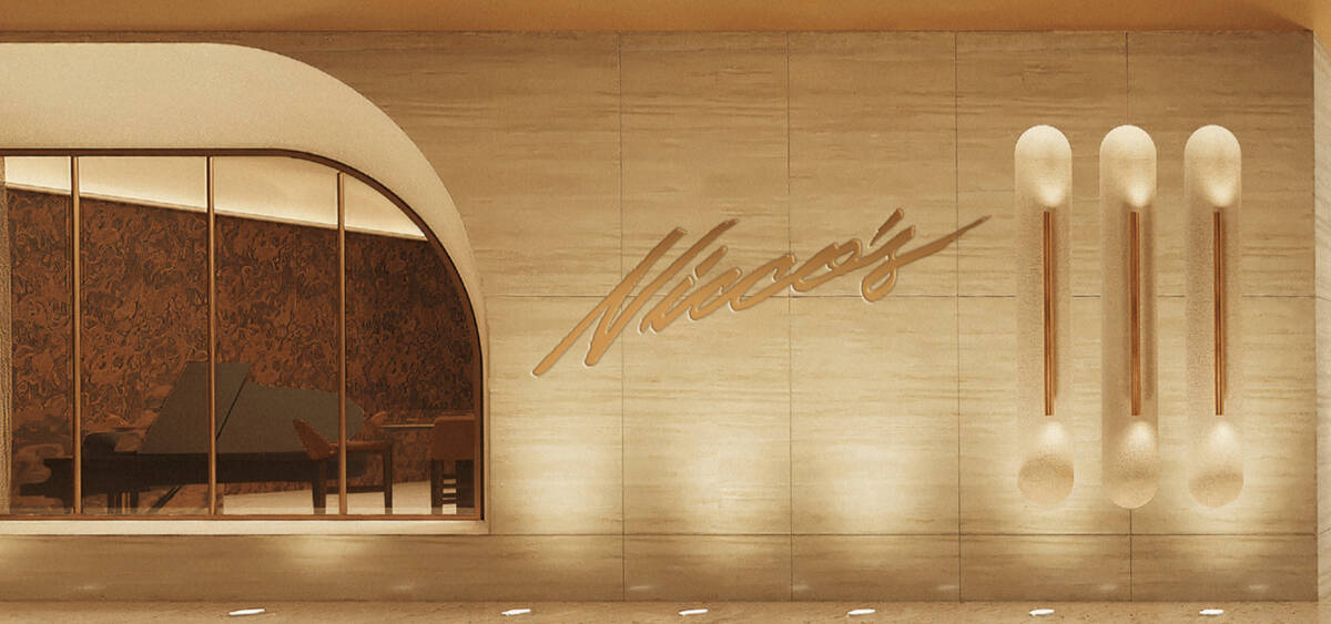 A rendering of the exterior of Nicco's Prime Cuts & Fresh Fish, the flagship restaurant at the ...