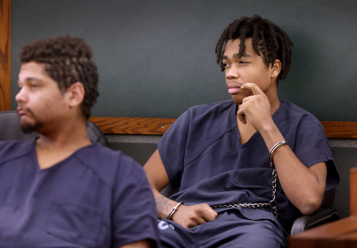 Jzamir Keys, 16, waits to appear in court at the Regional Justice Center in Las Vegas, Wednesda ...