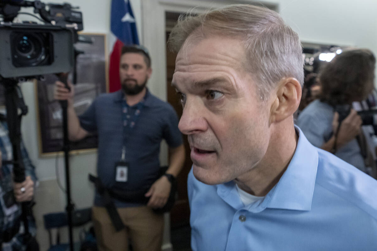 Rep. Jim Jordan, R-Ohio, arrives as Republicans meet to decide who to nominate to be the new Ho ...