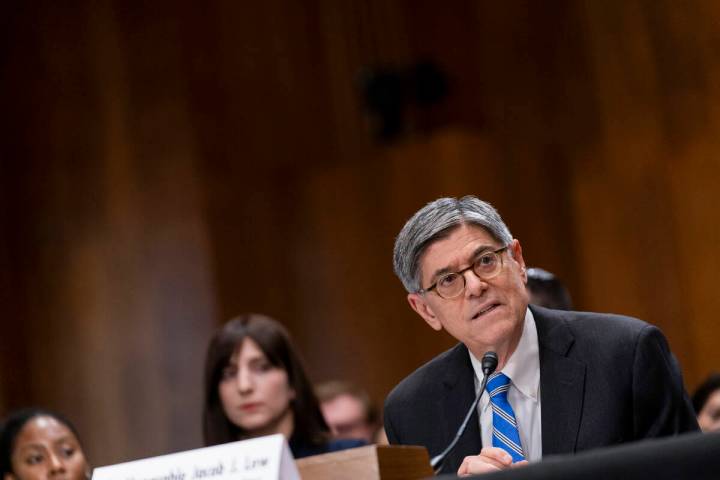 Jacob Lew, former treasury secretary under President Barack Obama, testifies during a Senate Fo ...