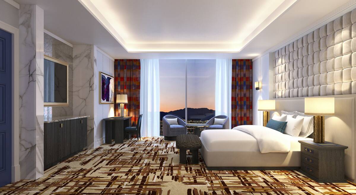 An artist's rendering of the Monarque suite living space at Fontainebleau Las Vegas. (Fontaineb ...