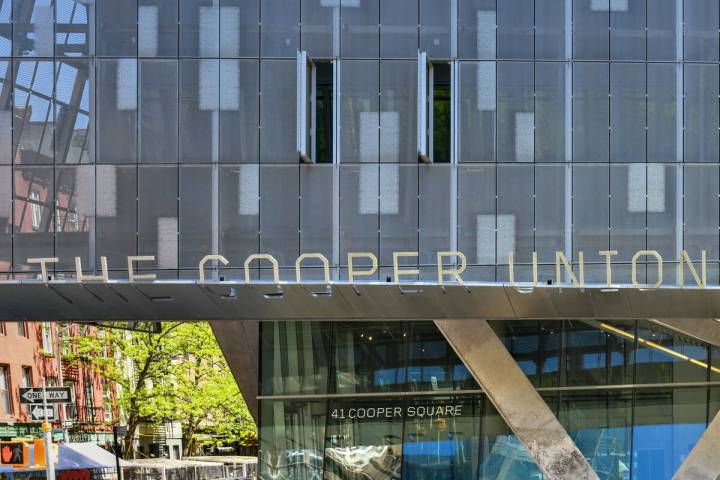 Facade of the Cooper Union building, April 24, 2021, in New York City. (Dreamstime/TNS)