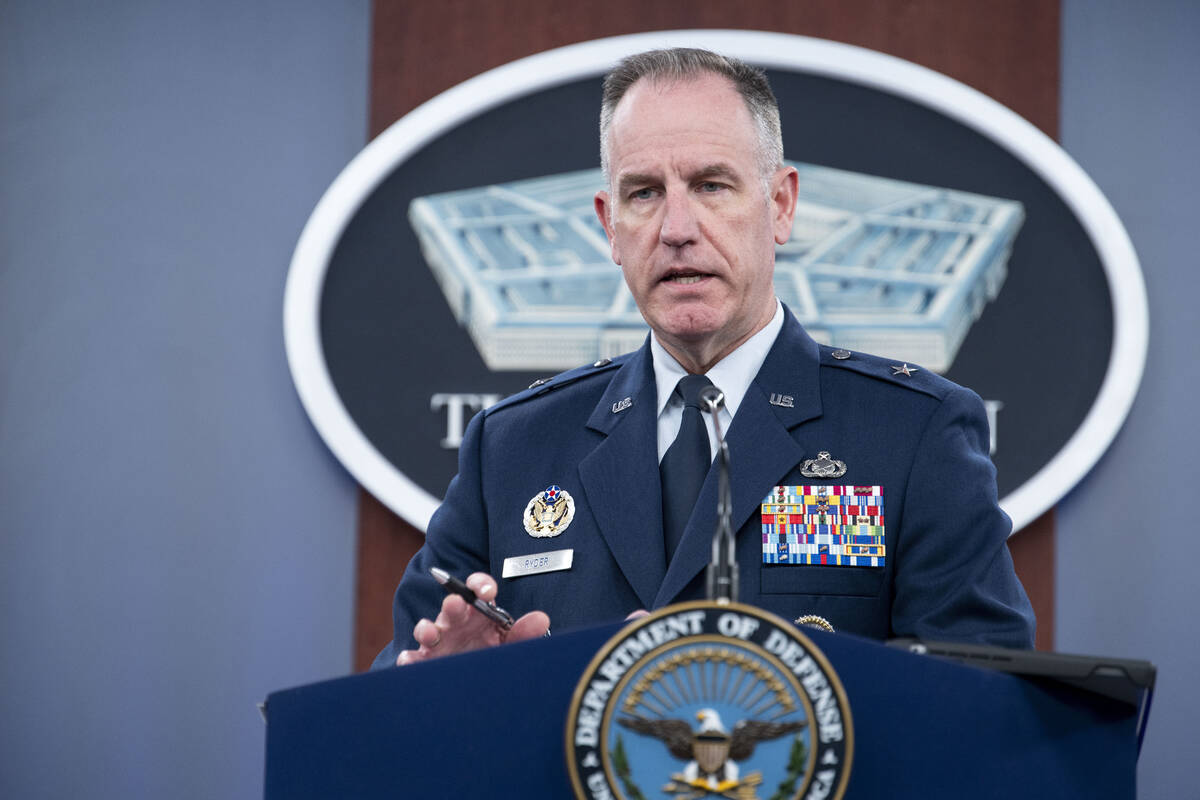 Pentagon spokesman Air Force Brig. Gen. Patrick Ryder speaks at the Pentagon on Thursday, Oct. ...