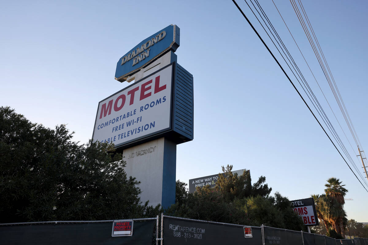 The closed Diamond Inn Motel on the Strip north of Russel Road in Las Vegas Friday, Oct. 27, 20 ...