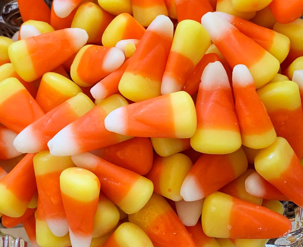 This image shows a pile of candy corn in Westchester County, N.Y. on Oct. 23, 2023. Cruel joke ...