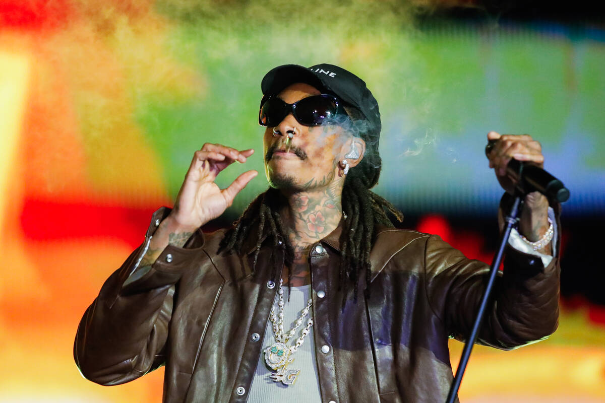 Wiz Khalifa performs at the 2023 SEMA Fest on Friday, Nov. 3, 2023 in Las Vegas. (Daniel Pearso ...