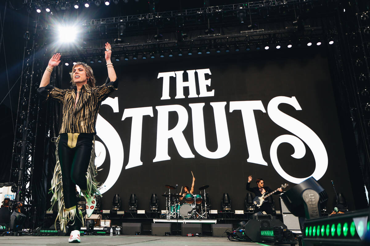 The Struts perform at SEMA Fest on Saturday, Nov. 4, 2023, in Las Vegas. (Madeline Carter/Las V ...