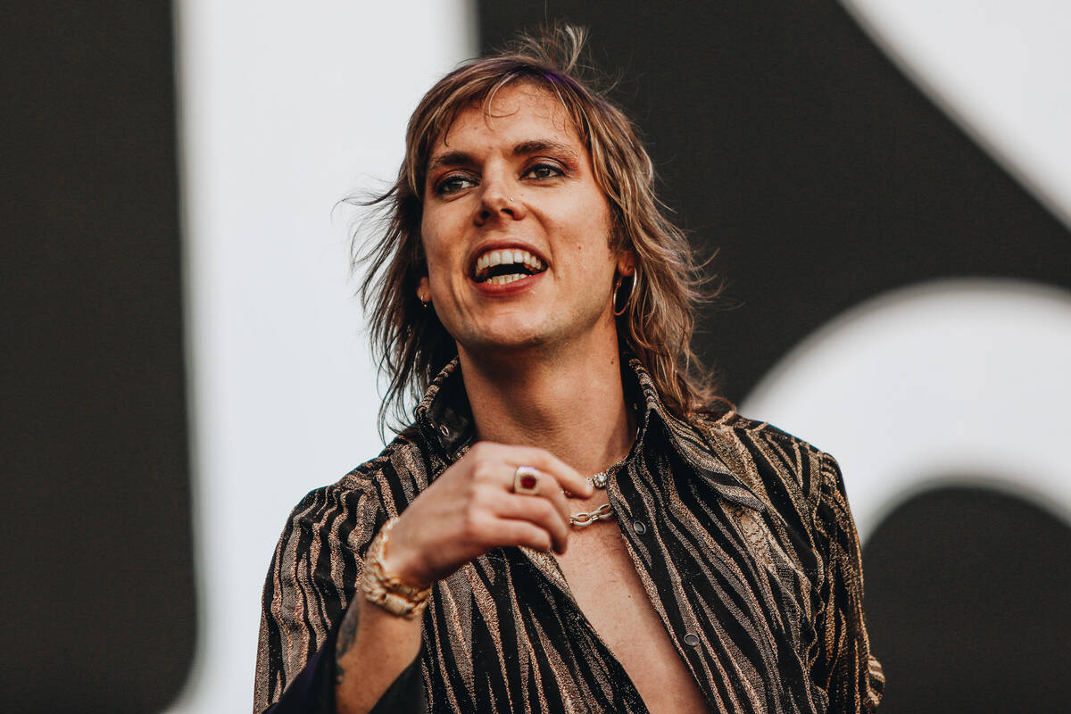 The Struts perform at SEMA Fest on Saturday, Nov. 4, 2023, in Las Vegas. (Madeline Carter/Las V ...