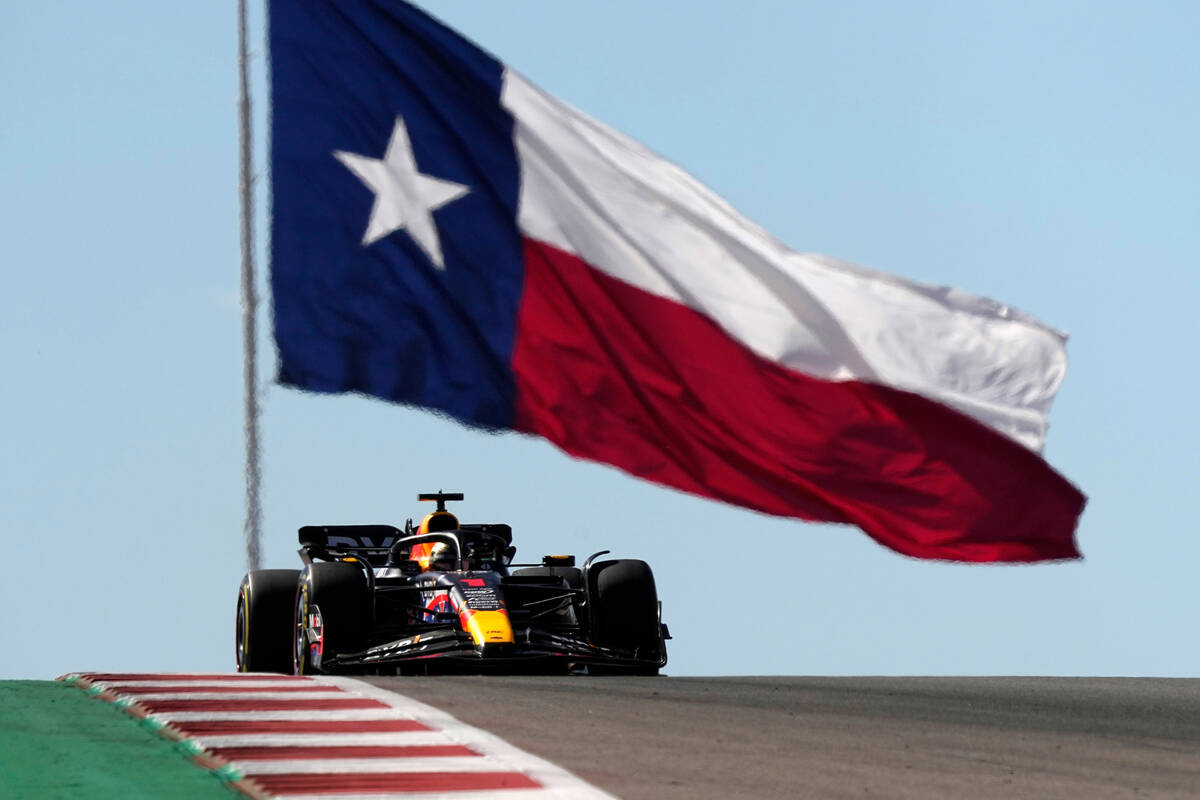 Red Bull driver Max Verstappen, of the Netherlands, drives during the Formula One U.S. Grand Pr ...