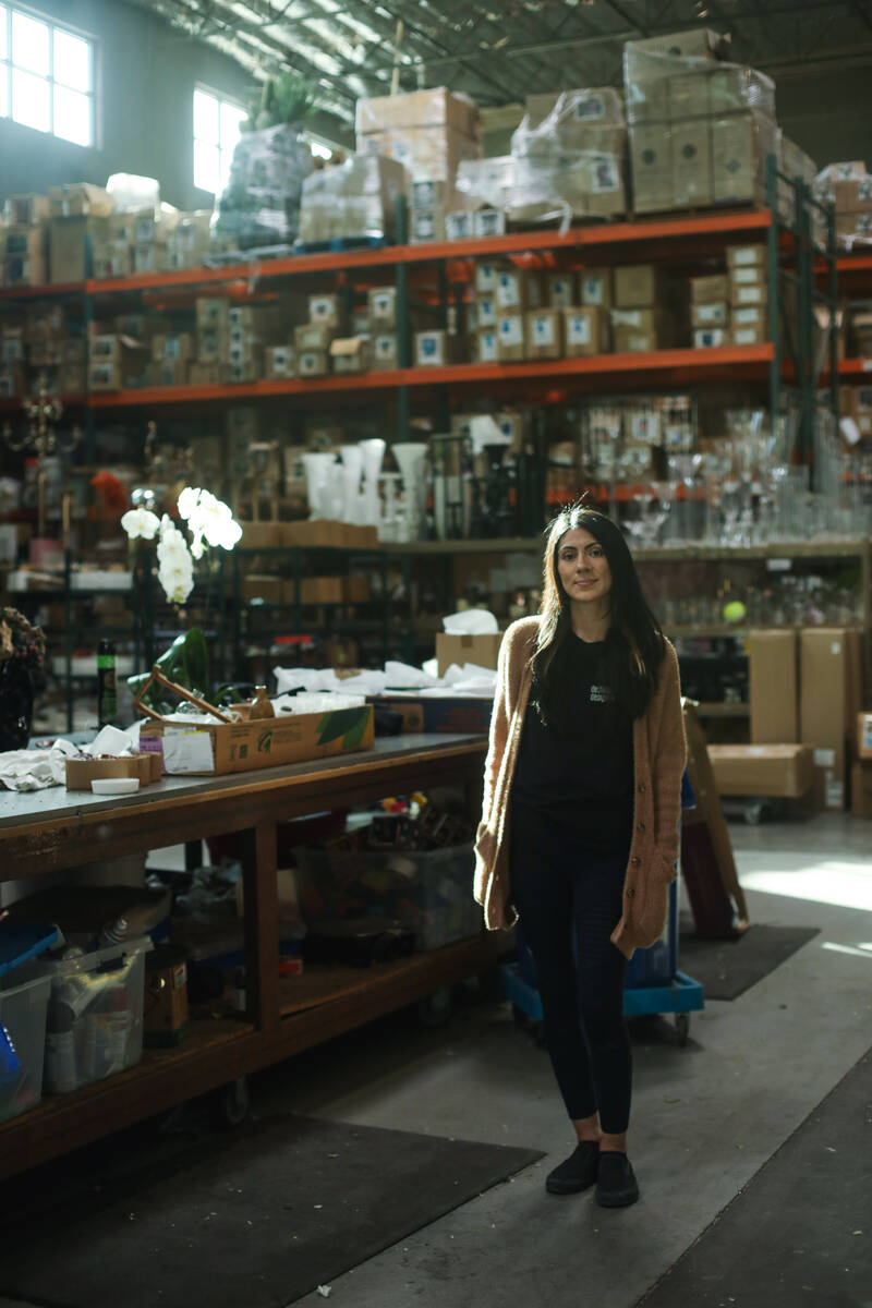 Sylvia Lopez, a survivor of addiction, at her job as a florist at Destinations by Design in Las ...