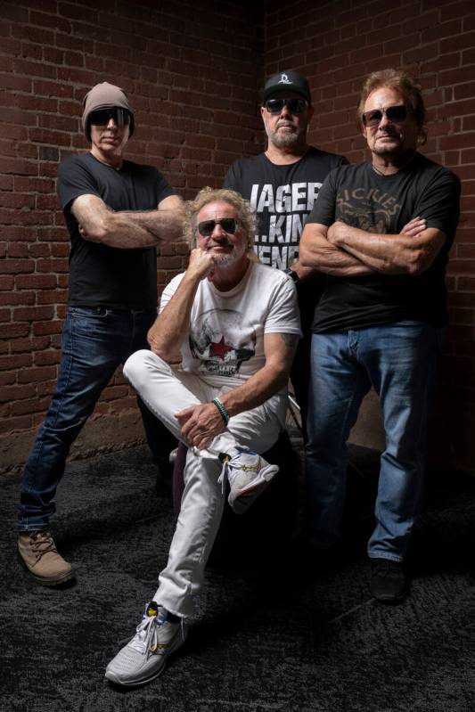 Joe Satriani, Sammy Hagar, Jason Bonham and Michael Anthony are shown in a promotional shot. (T ...