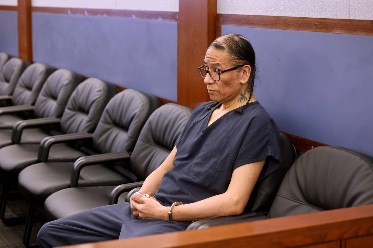 Nathan Chasing Horse waits to appear in court for a hearing at the Regional Justice Center in L ...