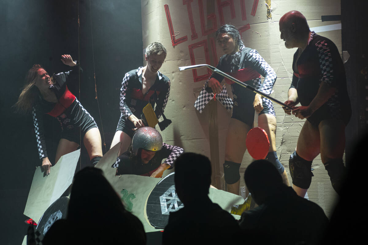 The cast of “Lights Out!” perform in the OPM theater at The Cosmopolitan of Las V ...