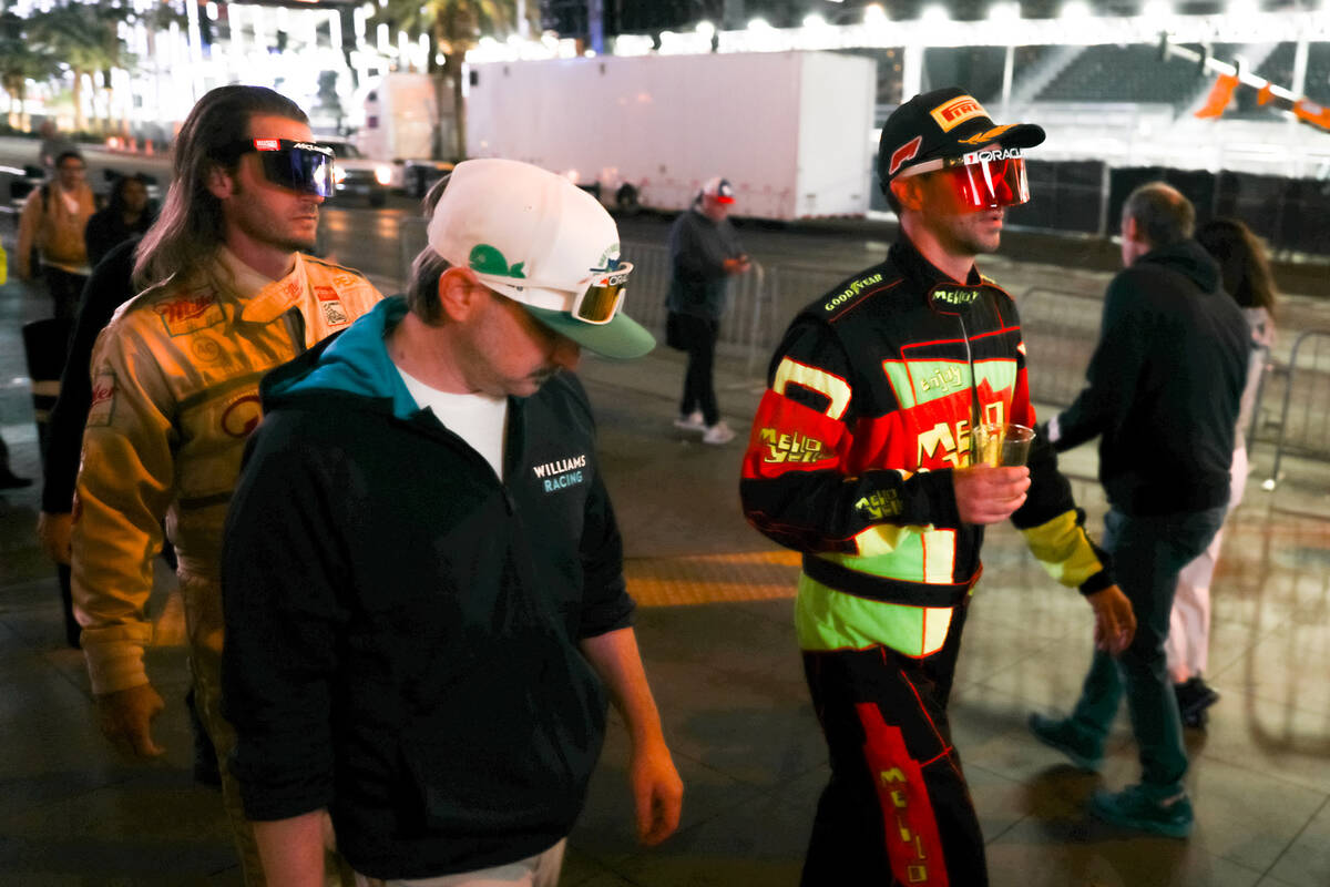 Formula 1 fans cruise the Strip prior to the final Formula 1 Las Vegas Grand Prix race on Satur ...