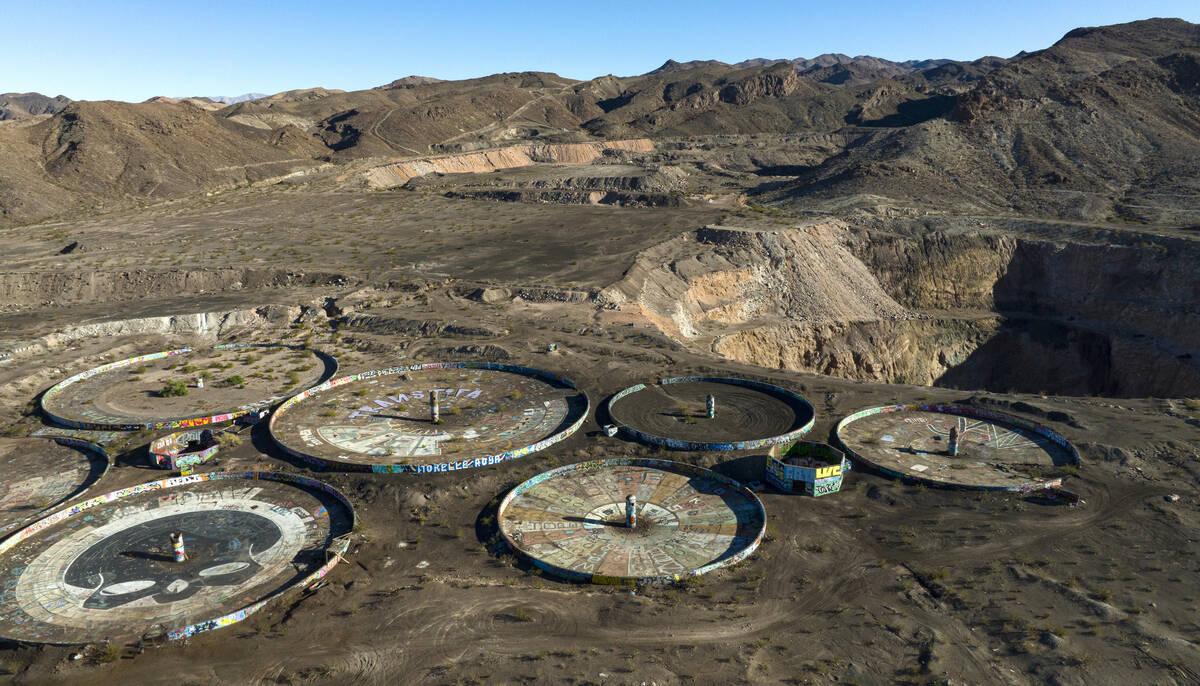 An aerial view of Three Kids Mine, an abandoned mine to be buried and developed on top of it, i ...