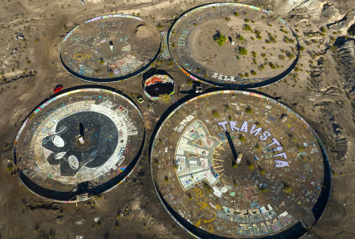 An aerial view of Three Kids Mine, an abandoned mine to be buried and developed on top of it, i ...