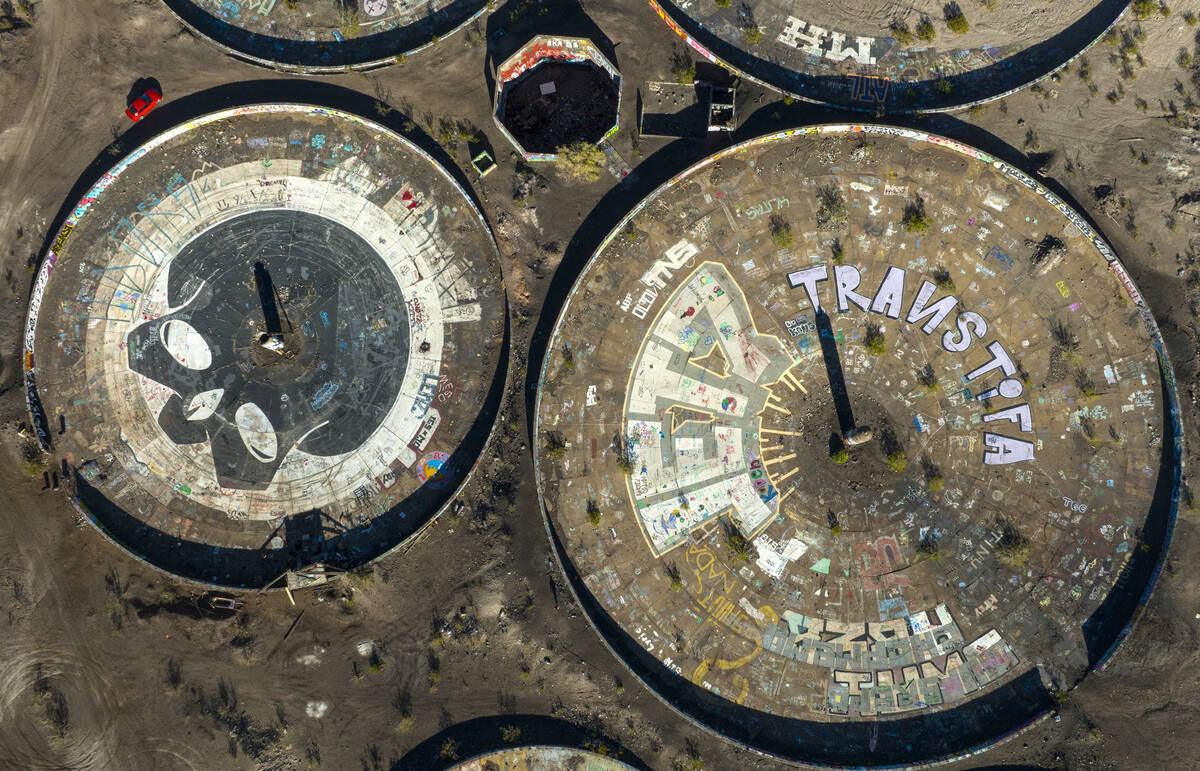 An aerial view of Three Kids Mine, an abandoned mine to be buried and developed on top of it, i ...