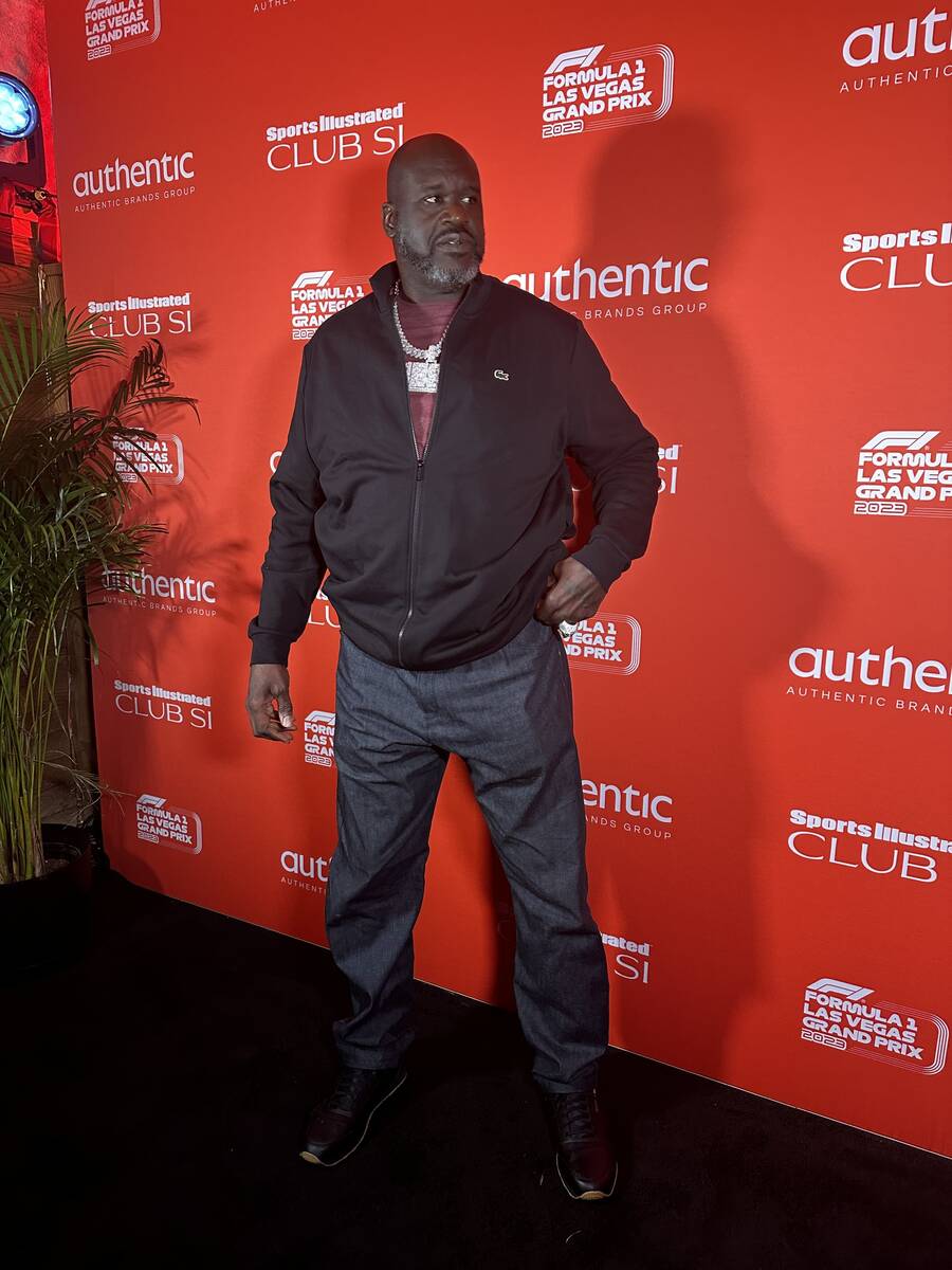 Shaquille O'Neal is shown on the red carpet at Sports Illustrated's Club SI in the Flamingo's M ...